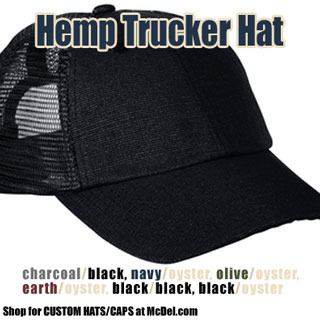 Custom-printed Hat - Hemp Washed Soft Mesh Trucker