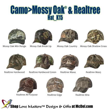 Custom-Printed Hat Mossy Oak + Realtree Camo 