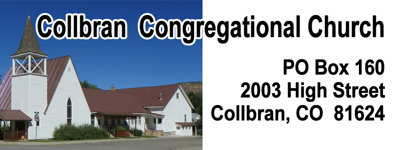 Collbran Congregational Church return address label