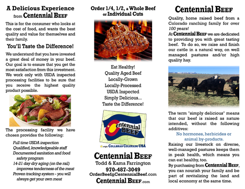 sample brochure - Centennial Beef